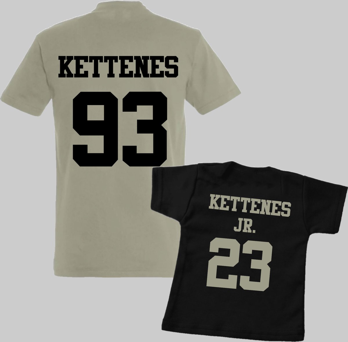 Matching shirts vader en zoon met achternaam en geboortejaar-Vaderdag cadeau-Cadeau voor Papa-Heren Maat M-Kind Maat 86