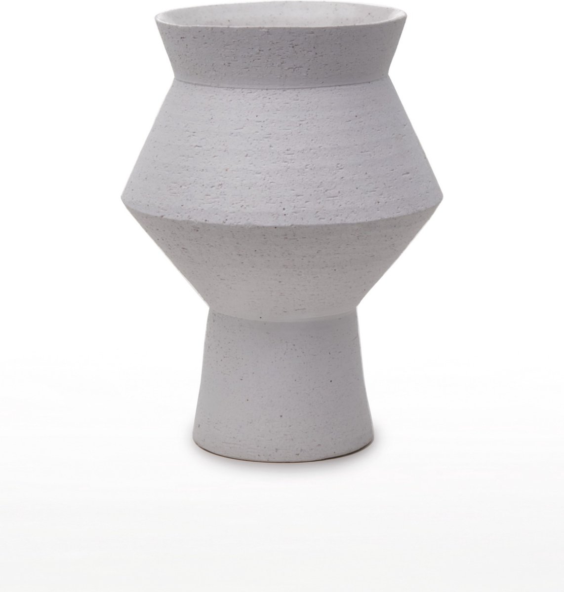 grillige hoekige ronde vaas in keramiek, belgische design merk , CUZCO 27WH