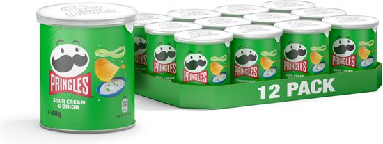 Pringles sour cream & onion chips - 12 x 40 gram