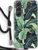 Case Company® - Hoesje met koord geschikt voor Samsung Galaxy A54 hoesje met Koord - Bananenbladeren - Telefoonhoesje met Zwart Koord - Bescherming aan alle Kanten en Over de Schermrand