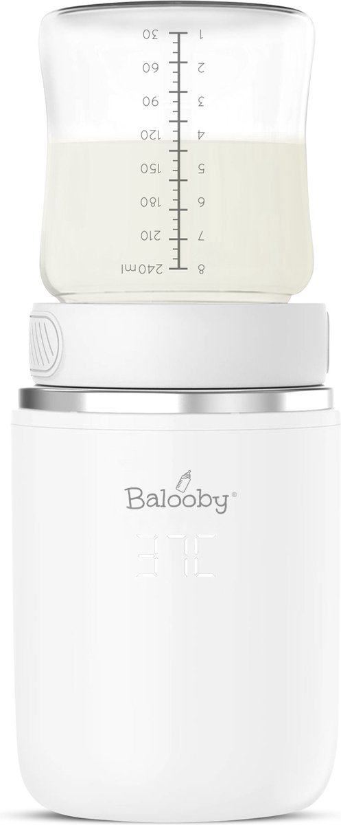 Balooby® Bottle Warmer PRO - Draagbare Baby Flessenwarmer - Wit - 13.200 mAh - Krachtigste draadloze flessenwarmer op de markt! -Geschikt voor onder anderen Dr. Brown's, AVENT, Pigeon , NUK van Balooby — afbeelding 3