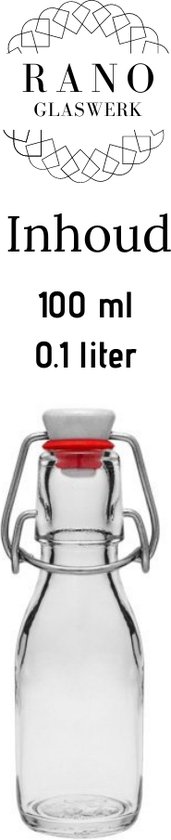 RANO - 24x beugelfles 100ml | porseleinen dop | Luchtdicht | fles met beugelsluiting | beugelflessen | weckfles | inmaakfles | sapfles | glazen flesjes met dop | decoratie