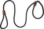Leashr Hondenriem - Retrieverlijn - Dubbele Stop - Leiband met Halsband - Half Slip - Zwart - Kwaliteit - 1 CM x 170 CM