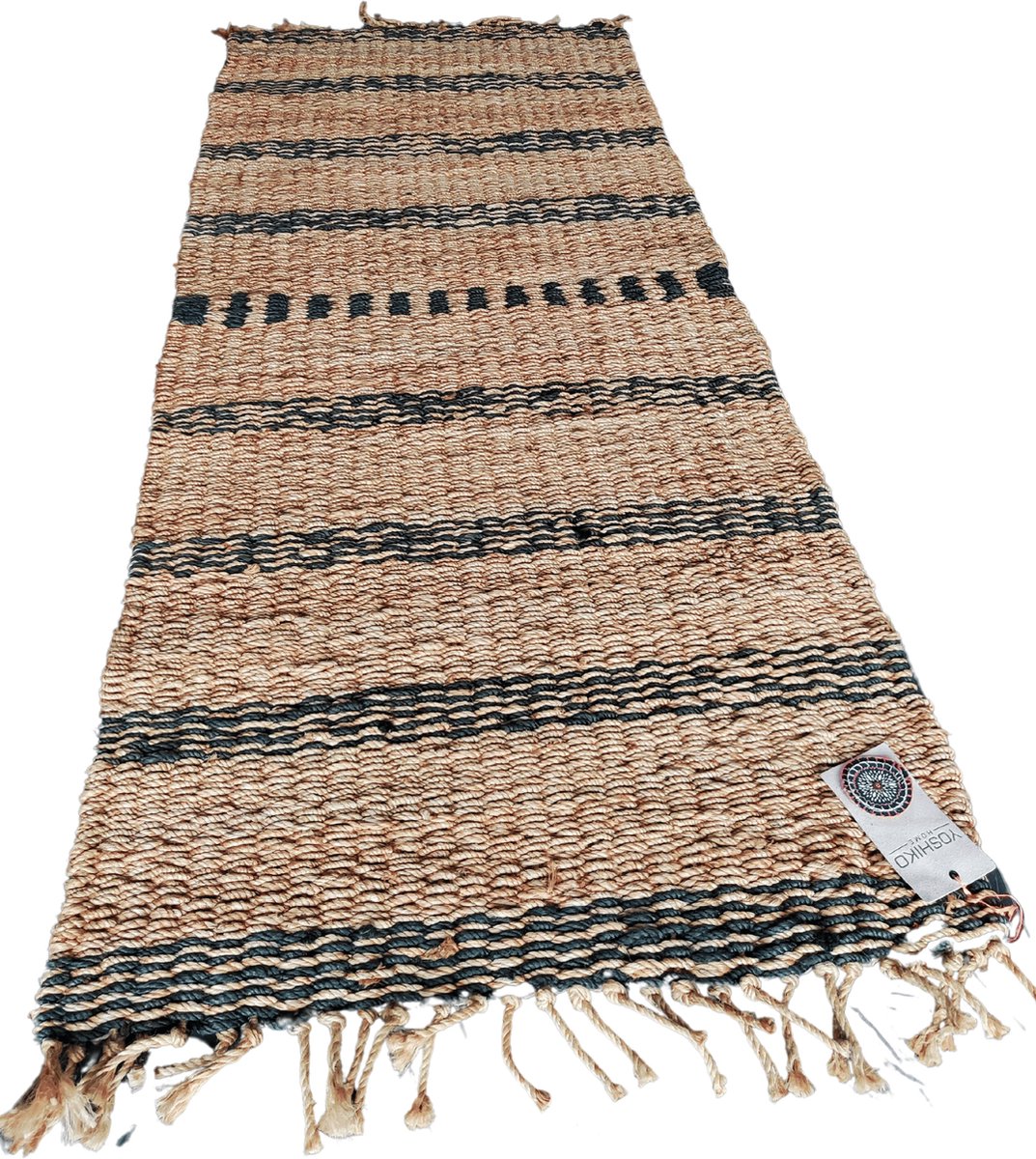 Scandinavisch Rangpur Handgemaakt Vloerkleed Naturel/Antraciet 90x200 cm