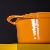 POT ART Gietijzeren braadpan - 24 cm - 11 cm hoog - 4 liter - inductie - Kleur Sunset (Okergeel)