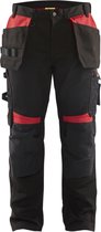 Blaklader Pantalon de travail avec poches à clous 1555-1860 - Zwart/ Rouge - C44