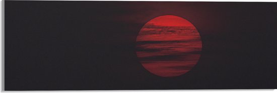Acrylglas - Zon - Maan - Wolken - Rood - 60x20 cm Foto op Acrylglas (Met Ophangsysteem)