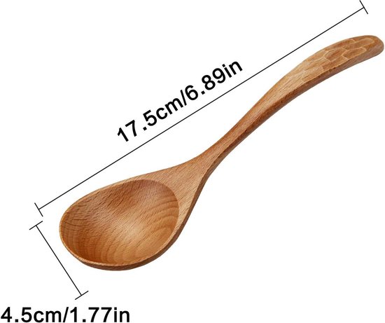 Japanse lepelset voor: houten soeplepel met lange handgreep
