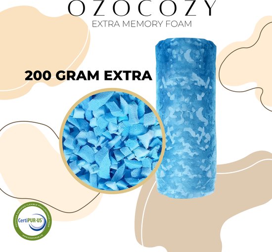 Ozocozy Dream on - Hoofdkussen - 60 x 70 cm - Memory Foam - Traagschuim Hoofdkussen - Geschikt voor rug-, zij- en buikslapers - Verkoelende Technologie - Vulbaar