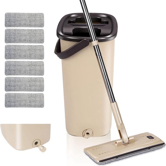 Alpina Flat Mop Met Emmer 360° Draaibaar Aanbieding ⏰ | Voor