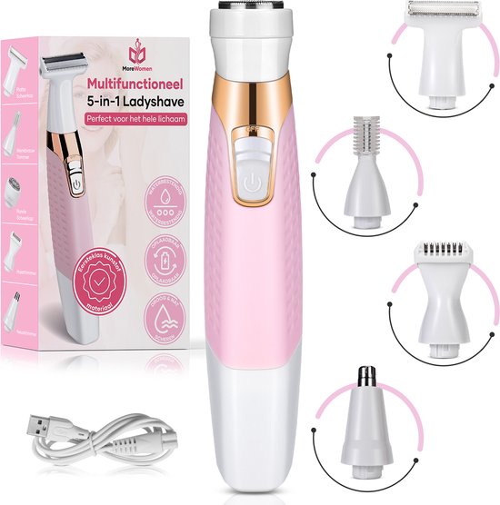 MoreWomen® 5-in-1 - Ladyshave - Ladyshaves voor Vrouwen - Wenkbrauw Trimmer  -... | bol.com