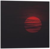 Dibond - Zon - Maan - Wolken - Rood - 50x50 cm Foto op Aluminium (Met Ophangsysteem)