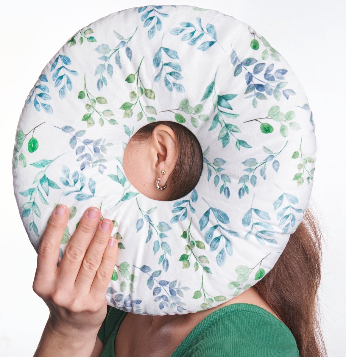 Piercing Kussen - Donut Kussen Met Gat Voor Oor - Hoofdkussen Zijslaper - Verstelbare Vulling - 29x29 cm - Ringkussen - Piercingkussen - Hoofd Kussen - Zijslaper Kussen - Bloemen