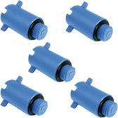 Afsluitplug waterleiding 1/2 5 stuks - 5x bouwstop waterleiding - blauw - afdichten waterleiding