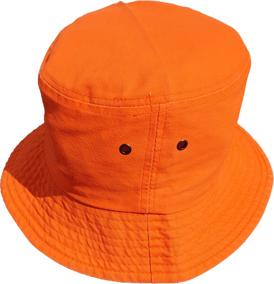 Chapeau - Chapeau de pêcheur - Bob - Chapeau de soleil - Oranje fluo - 2  pièces -... | bol