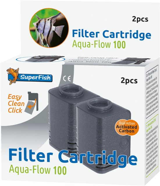 SuperFish AquaFlow Easy Click 100 Cartridge - Aquariumfilter - 2 Stuks - SuperFish