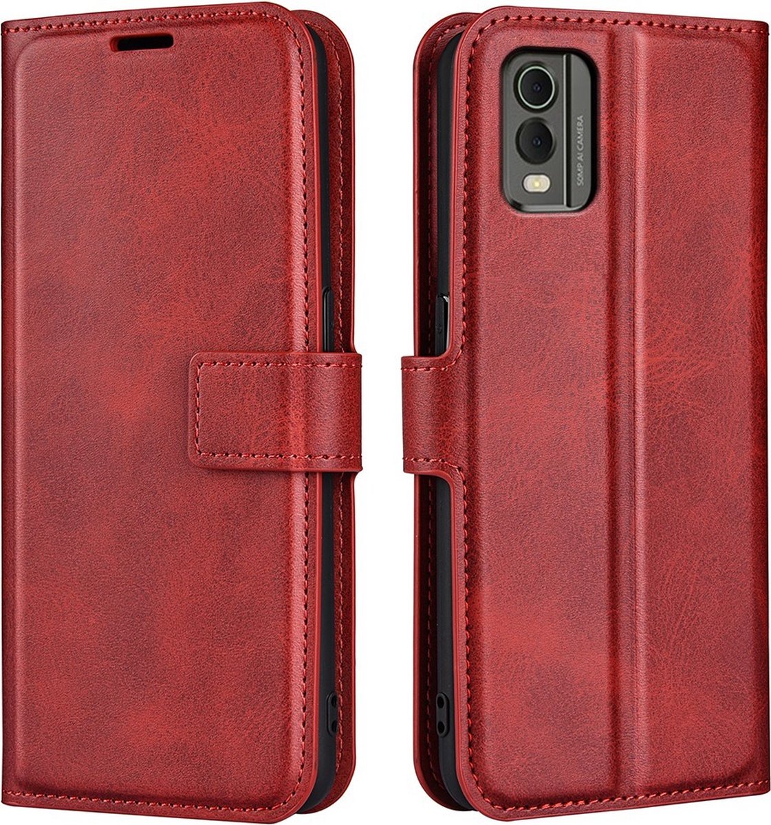 Coverup Hoesje - Geschikt voor Nokia C32 Hoesje - Coverup Deluxe Book Case - Rood
