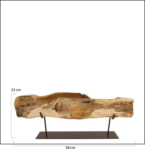 DKNC Plantenbak teak hout 58x18x23cm Natuurlijk