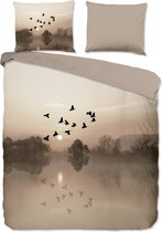 Luxe katoen dekbedovertrek Dusk - tweepersoons (200x200/220) - hoogwaardig en fijn geweven - prachtige dessin