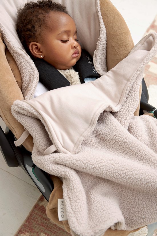 Meyco Baby Teddy voetenzak - greige - 40x82cm — afbeelding 4