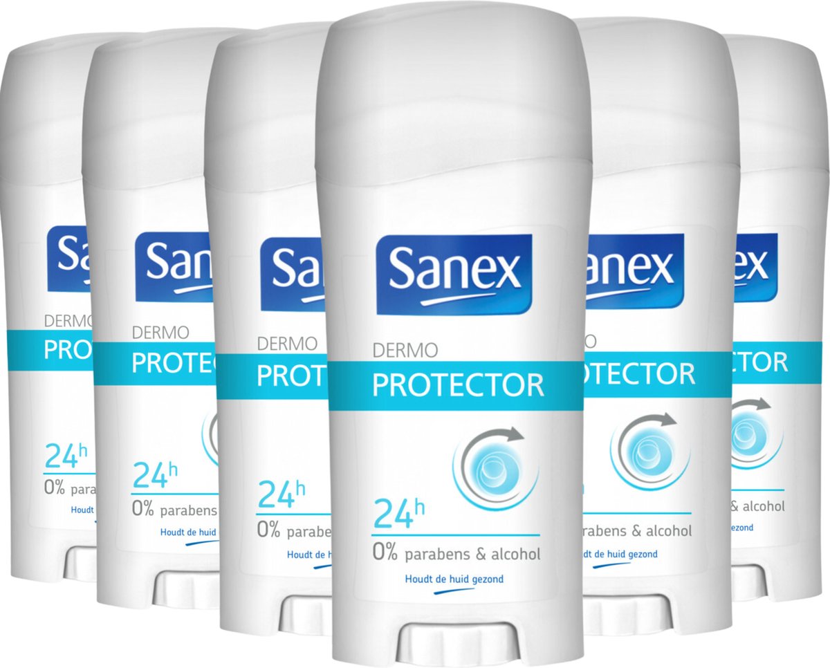 Sanex Dermo Protector Deodorant Stick - Zachte Effectieve Bescherming - 6 x 65 ml