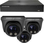 Draadloze Beveiligingscamera Set - 3x PRO Dome Camera - UltraHD 4K - Sony 8MP - Zwart - Buiten & Binnen - Met Nachtzicht - Incl. Recorder & App