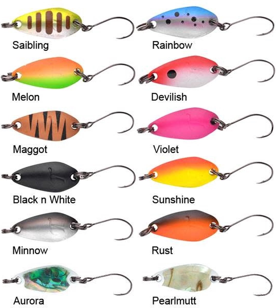 Trout Master Incy Spoon 2.5g - Kleur : Black Orange
