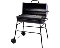 BBQ XL Houtskoolbarbecue - Cilindervorm - Grilloppervlak (LxB) 71 x 35 cm - Zwart