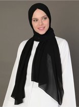Hijab voor dames-Chiffon Sjaal-Zwart-Hijab