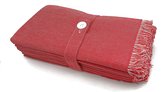 Pack van 12-100% katoenen oversized dinerservetten - zware hotelkwaliteit stof voor dagelijks gebruik en evenementen (rood)