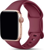 Innerlight® Sport - Bordeaux Rood - 42/44/45/49mm - S/M - Siliconen bandje geschikt voor Apple Watch - Geschikt als Apple watch bandje voor Series 1/2/3/4/5/6/SE/7/8/9/Ultra