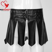 Faux Leather mini rok heren | Erotische kleding man | Uitdagend | Schotse Kelt | Deels doorzichtig | Leder | Verstelbaar