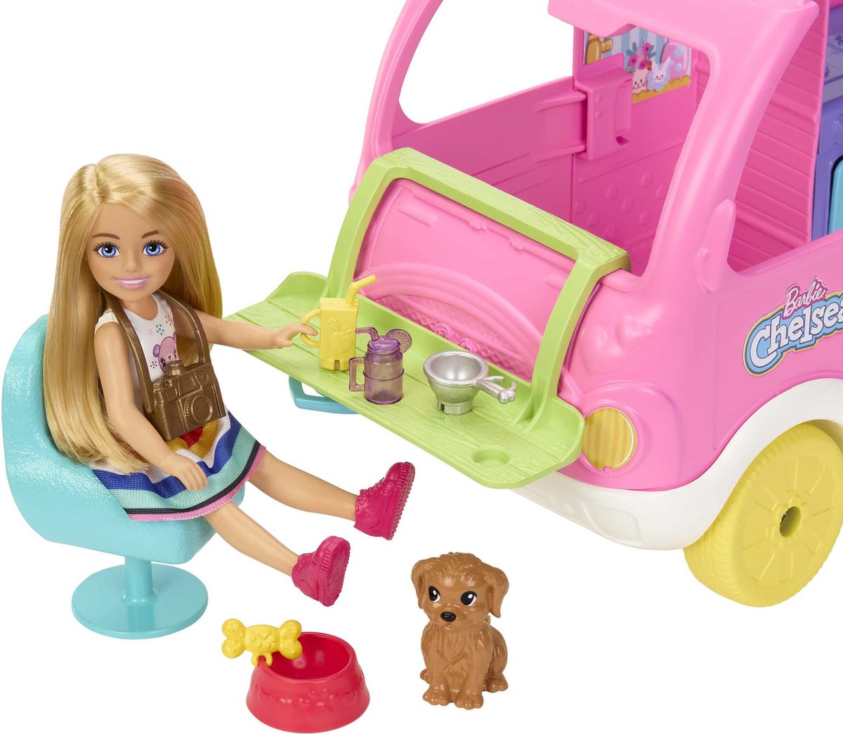 Barbie Chelsea Camper met hondje en konijn - Speelfigurenset — afbeelding 3