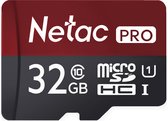 Netac - Micro SD kaart - 32GB - Pro - Micro SD - HC1 - A1 - Inclusief adapter - Opslag - Geheugen