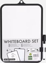 Wisbordjes - Mini Whiteboard – Magnetisch te bevestigen aan de wand – 18.5x27.5 cm - met wisser en marker