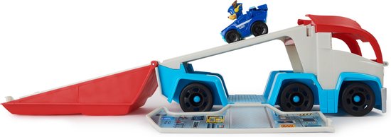 PAW Patrol The Mighty Movie - Pup Squad Patroller speelgoedtruck met Mighty Pups Chase Squad speelgoedauto