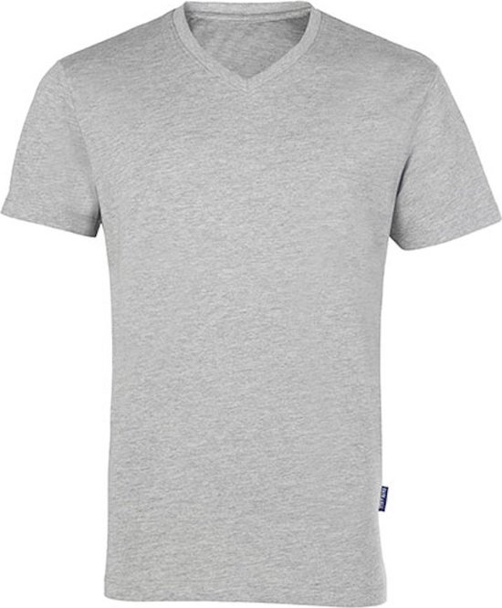 Herenshirt 'Luxury V-Neck Tee' met korte mouwen Grey Melange - S