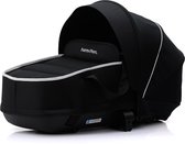 Hamilton by Yoop Premium Bassinet - Nacelle facile à monter pour la poussette - Lit de voyage spacieux et confortable avec une circulation d'air optimale - Toit ouvrant - Avec adaptateurs pour poussettes - Berceau portable pour bébé - Noir