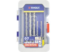 Tivoly Betonborenset - SPEEDER2 SDS+ centreerpuntboren met 4 snijkanten en 2 snijkanten - Ø 4 tot 12 mm - 7 delig