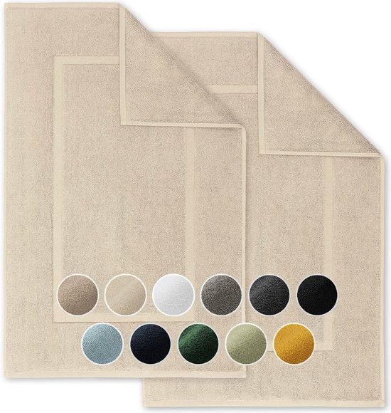 Zollner set van 2 badmatten, 100% katoen, 50x70 cm, turquoise