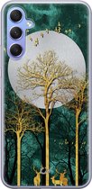 Hoesje geschikt voor Samsung Galaxy A34 - Golden Forest - Landschap - Goud - Soft Case Telefoonhoesje - TPU Back Cover - Casevibes