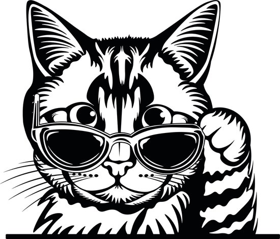 Auto - raam - muur sticker grappige gluurkat - poes - autotuning ...