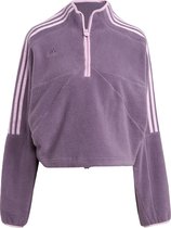 adidas Sportswear Tiro Fleece Sweatshirt met Halflange Rits - Dames - Paars- M
