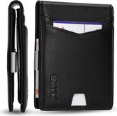 ONYX® Pasjeshouder Wallet - Heren Portemonnee - 11 Pasjes + Briefgeld - RFID Veilig - Vegan Leer - Zwart