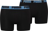Puma Lange short - 2 Pack 052 Black/Blue - maat L (L) - Heren Volwassenen - Katoen/elastaan- 521015001-052-L