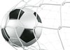 Fotobehang 3D-Voetbal In Het Net - Vliesbehang - 405 x 270 cm