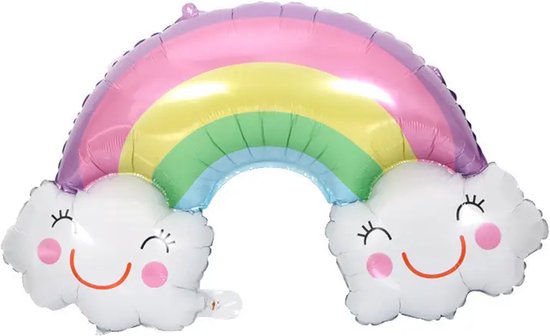 Folie ballonnen set Happy Birthday Rainbow macaron mat XL - ballon - happy birthday - ster - hart - macaron - decoratie