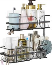 Étagère De Douche Sans Perçage CHEPULA - Lot De 3, Acier Inoxydable Noir, Support Jusqu'à 15 Kg, Adhésif Puissant - 8