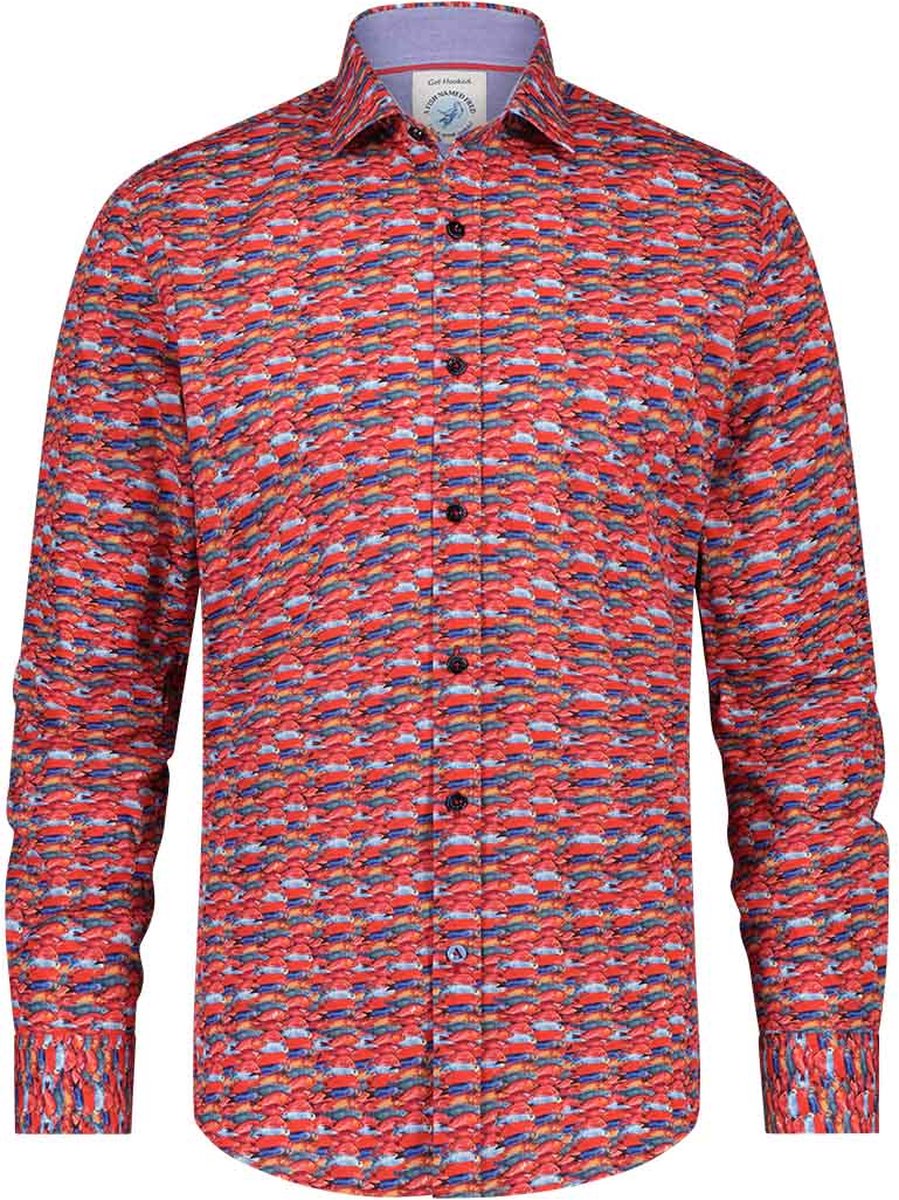 AFNF | Shirt fish ruby red | Heren | Ruby red | | 2XL
