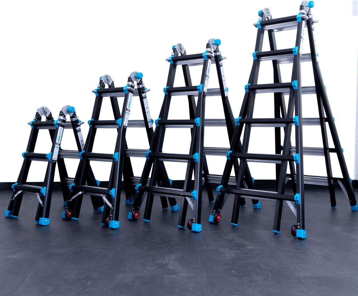 Eurostairs professionele Vouwladder – Uitschuifbare Multiladder 4x6 sporten (24 treden) – 7,50 meter werkhoogte – foto 8